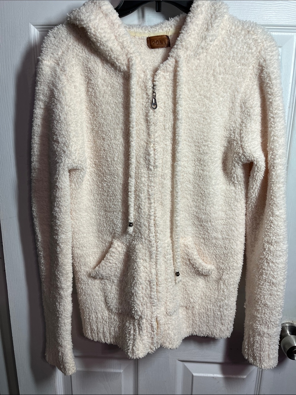 POL Cream Plush Sherpa Zip Hoodie